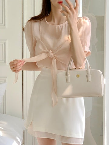 斯文層次扭結襯衫