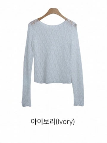 修身輕透Lace上衣