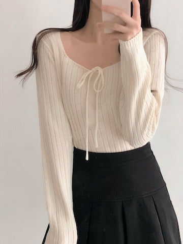 斯文方領針織衫