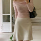 柔光絲質修身短裙 (Pink)