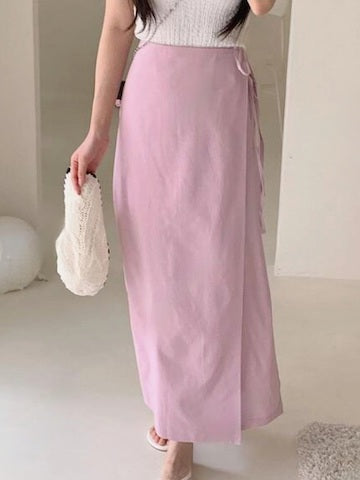 粉彩系顯瘦重疊長裙
