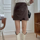 皺褶重疊A-Line短裙
